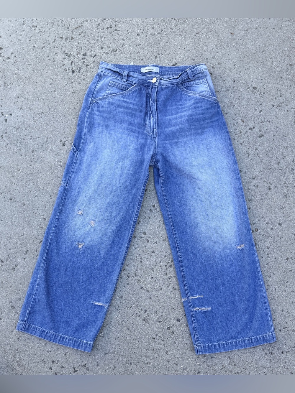 Rachel Comey Medium Wash Distressed Wide Leg Jeans - 4